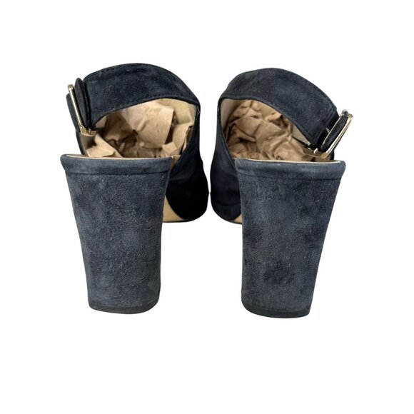 Hobbs London Kali Suede Slingback Heels Size 38 (US 7.5) Navy Blue Dress Shoes - Picture 6 of 10